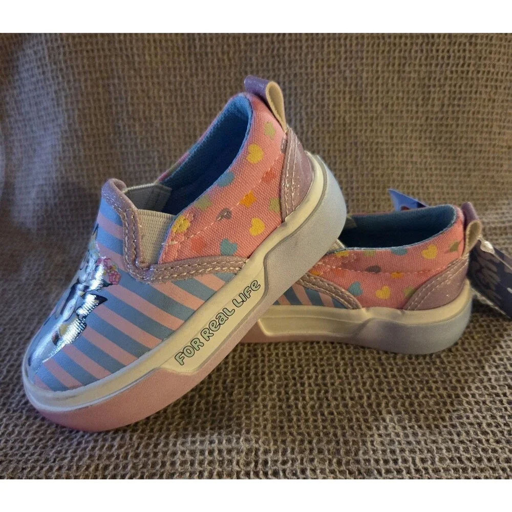 CUTE! Bluey and Bingo Slip On Shoes Size 5 Toddler Pink And Blue ~ NWT